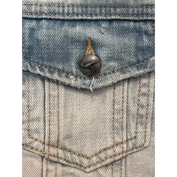 White Crow Embroidered Denim Jacket, Size Large, NWT - Picture 6 of 15